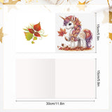 6pcs Diamond Art Painting Set Greeting Card, Maple Leaf Pony 5D DIY Special Shape Diamond Greeting Card Creative Gifts, Christmas Thanksgiving Greeting Card Congratulation