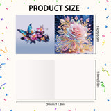 6pcs Diamond Art Painting Kit Greeting Card, Blooming Rose Bouquet 5D DIY Special Shape Diamond Greeting Card Creative Gifts, Christmas Thanksgiving Greeting Card Congratulation