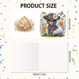 6pcs Diamond Art Painting Kit Greeting Card, Calf in Flower 5D DIY Special Shape Diamond Greeting Card Creative Gifts, Christmas Thanksgiving Greeting Card Congratulation