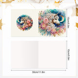 6 pcs Diamond Art Painted Greeting Card, Horse Sunflower 5D DIY Special Shape Diamond Card Creative Gift, Christmas Thanksgiving Greeting Card Congratulation