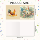 6pcs Diamond Art Painting Kit Greeting Card, Hens Laying Eggs 5D DIY Special Shape Diamond Greeting Card Creative Gifts, Christmas Thanksgiving Greeting Card Congratulation