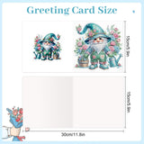 6pcs Diamond Painting Kit Greeting Card, Happy Gnome 5D DIY Diamond Handmade Holiday Greeting Card with Envelope, Christmas Gift Congratulation