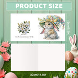 6pcs Diamond Painting Kit Greeting Card, Flower Bunny 5D DIY Diamond Handmade Holiday Greeting Card with Envelope, Christmas Gift Congratulation