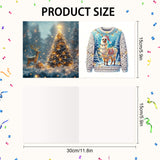 6pcs Diamond Art Painting Kit Greeting Cards, Animal Gnomes Christmas Clothes 5D DIY Special Shape Diamond Greeting Cards Creative Gifts, Christmas Thanksgiving Greeting Cards Congratulation