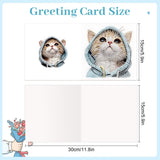 6pcs Diamond Painting Kit Greeting Card, Hat Cat 5D DIY Diamond Handmade Holiday Greeting Card with Envelope, Christmas Gift Congratulation