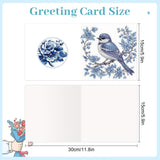 6pcs Diamond Painting Kit Greeting Card, Birdie 5D DIY Diamond Handmade Holiday Greeting Card with Envelope, Christmas Gift Congratulation