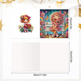 6pcs Diamond Art Painting Set Greeting Card, Swing Rainbow 5D DIY Special Shape Diamond Greeting Card Creative Gifts, Christmas Thanksgiving Greeting Card Congratulation