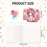 6pcs Diamond Art Painting Kit Greeting Card, Pink Lollipop Horse 5D DIY Special Shape Diamond Greeting Card Creative Gifts, Christmas Thanksgiving Greeting Card Congratulation