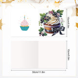 6pcs Diamond Painting Kit Greeting Card, Cake 5D DIY Diamond Handmade Holiday Greeting Card with Envelope, Christmas Gift Congratulation
