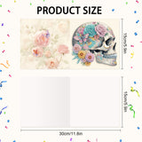 6pcs Diamond Art Painting Kit Greeting Card, Skull Rose 5D DIY Special Shape Diamond Greeting Card Creative Gifts, Christmas Thanksgiving Greeting Card Congratulation