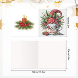 6 pcs Diamond Art Painting Kit Greeting Card, Winter Christmas Tree Bear Fine Glitter Greeting Card 5D DIY Special Shape Diamond Card Creative Gift, Holiday Gift Congratulation