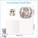 6pcs Diamond Painting Kit Greeting Card, Owl 5D DIY Diamond Handmade Holiday Greeting Card with Envelope, Christmas Gift Congratulation