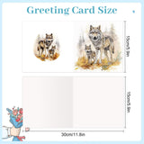 6pcs Diamond Painting Kit Greeting Card, Wolfdog 5D DIY Diamond Handmade Holiday Greeting Card with Envelope, Christmas Gift Congratulation