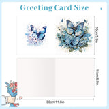 6pcs Diamond Painting Kit Greeting Card, Pretty Butterfly 5D DIY Diamond Handmade Holiday Greeting Card with Envelope, Christmas Gift Congratulation