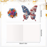 6pcs Diamond Art Painting Kit Greeting Card, Colourful Butterfly 5D DIY Special Shape Diamond Greeting Card Creative Gift, Christmas Thanksgiving Greeting Card Congratulation