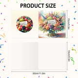 6pcs Diamond Painting Kit Greeting Card, Rose Bouquet 5D DIY Diamond Handmade Holiday Greeting Card with Envelope, Christmas Gift Congratulation