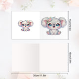 6pcs Diamond Painting Kit Greeting Card, Animal 5D DIY Diamond Handmade Holiday Greeting Card with Envelope, Christmas Gift Congratulation