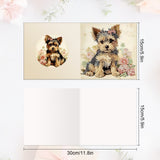 6pcs Diamond Painting Kit Greeting Card, Puppy 5D DIY Diamond Handmade Holiday Greeting Card with Envelope, Christmas Gift Congratulation