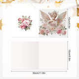 6pcs Diamond Art Painting Kit Greeting Card, Pale Pink Angel 5D DIY Special Shape Diamond Greeting Card Creative Gift, Christmas Thanksgiving Greeting Card Congratulation