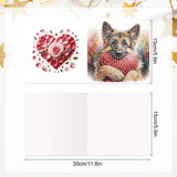 6pcs Diamond Art Painting Kit Greeting Cards, Love German Shepherd 5D DIY Special Shape Diamond Greeting Cards Creative Gifts, Christmas Thanksgiving Greeting Cards Congratulation
