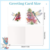6pcs Diamond Painting Kit Greeting Card, Dragonfly Lotus 5D DIY Diamond Handmade Holiday Greeting Card with Envelope, Christmas Gift Congratulation