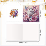 6 pcs Diamond Art Painted Greeting Card, Squirrel 5D DIY Special Shape Diamond Card Creative Gift, Christmas Thanksgiving Greeting Card Congratulation