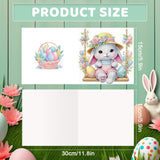 6pcs Diamond Art Painting Kit Greeting Card, Rabbit 5D DIY Diamond Handmade Holiday Greeting Card with Envelope, Christmas Gift Congratulations