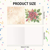 6pcs Diamond Art Painting Kit Greeting Cards, Pretty Flowers 5D DIY Special Shape Diamond Greeting Card Creative Gifts, Christmas Thanksgiving Greeting Card Congratulation