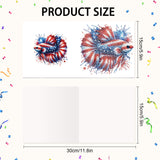 6pcs Diamond Art Painting Kit Greeting Card, Red Carp 5D DIY Special Shape Diamond Greeting Card Creative Gifts, Christmas Thanksgiving Greeting Card Congratulation