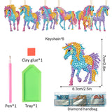 6 Pieces 5D Diamond Painting Keychains Kits Diamond Art Key Chains , DIY Art Key Pendant Ornament Art Crafts Decor