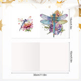 6pcs Diamond Painting Kit Greeting Card, Dragonfly 5D DIY Diamond Handmade Holiday Greeting Card with Envelope, Christmas Gift Congratulation