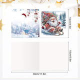 6 Pcs DIY 5D Diamond art Painting Christmas Cards Kits for Adults Diamond Art Greeting Cards Art Craft Gifts for Christmas (penguins)