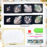 6pcs Diamond Art Painting Set Greeting Card, Colourful Feather 5D DIY Special Shape Diamond Greeting Card Creative Gifts, Christmas Thanksgiving Greeting Card Congratulation