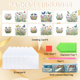 6pcs Diamond Painting Kit Greeting Card, Butterfly 5D DIY Diamond Handmade Holiday Greeting Card with Envelope, Christmas Gift Congratulation