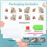 6pcs Diamond Painting Kit Greeting Card, Sofa Puppy 5D DIY Diamond Handmade Holiday Greeting Card with Envelope, Christmas Gift Congratulation