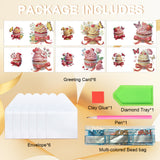 6pcs Diamond Painting Kit Greeting Cards, Cupcakes 5D DIY Diamond Handmade Holiday Greeting Cards with Envelopes, Christmas Gifts Congratulations!