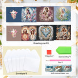 6 pcs Diamond Art Painted Greeting Card, Flower Love 5D DIY Special Shape Diamond Card Creative Gift, Christmas Thanksgiving Greeting Card Congratulation