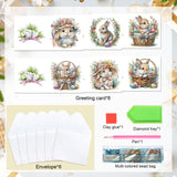 6pcs Diamond Art Painting Set Greeting Card, Basket Bunny 5D DIY Special Shape Diamond Greeting Card Creative Gifts, Christmas Thanksgiving Greeting Card Congratulation