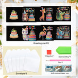 6pcs Diamond Art Painting Kit Greeting Card, Crocodile Elephant etc Birthday Party 5D DIY Special Shape Diamond Greeting Card Creative Gift, Christmas Thanksgiving Greeting Card Congratulation