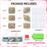 6pcs Diamond Art Painting Kit Greeting Card, Yellow Pentagram 5D DIY Special Shape Diamond Greeting Card Creative Gifts, Christmas Thanksgiving Greeting Card Congratulation
