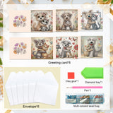 6pcs Diamond Art Painting Kit Greeting Card, Happy Kitten Puppy 5D DIY Special Shape Diamond Greeting Card Creative Gifts, Christmas Thanksgiving Greeting Card Congratulation