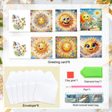 6pcs Diamond Art Painting Set Greeting Card, Happy Sun 5D DIY Special Shape Diamond Greeting Card Creative Gifts, Christmas Thanksgiving Greeting Card Congratulation