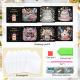 6pcs Diamond Art Painting Kit Greeting Card, Birthday Wishes 5D DIY Special Shape Diamond Greeting Card Creative Gift, Christmas Thanksgiving Greeting Card Congratulation