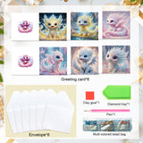 6pcs Diamond Art Painting Set Greeting Card, Colourful Dinosaur 5D DIY Special Shape Diamond Greeting Card Creative Gifts, Christmas Thanksgiving Greeting Card Congratulation
