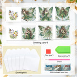 6 pcs Diamond Art Painted Greeting Card, Coffee Cup Kitten 5D DIY Special Shape Diamond Card Creative Gift, Christmas Thanksgiving Greeting Card Congratulation