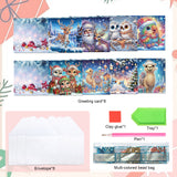8 pcs Diamond Art Painted Greeting Card, Santa Claus Owl Camel 5D DIY Special Shape Diamond Card Creative Gift, Christmas Thanksgiving Greeting Card Congratulation