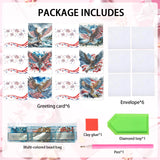 6pcs Diamond Art Painting Kit Greeting Card, Spread Wings Yang Fan Eagle 5D DIY Special Shape Diamond Greeting Card Creative Gifts, Christmas Thanksgiving Day Greeting Card Congratulation