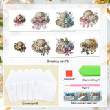 6pcs Diamond Painting Kit Greeting Card with Bow Hat 5D DIY Diamond Handmade Holiday Greeting Card with Envelope, Christmas Gift Congratulation