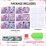 6pcs Diamond Art Painting Kit Greeting Card, Spread Wings Owl 5D DIY Special Shape Diamond Greeting Card Creative Gifts, Christmas Thanksgiving Day Greeting Card Congratulation