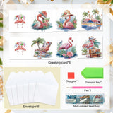 6pcs Diamond Painting Kit Greeting Card, Red Swan 5D DIY Diamond Handmade Holiday Greeting Card with Envelope, Christmas Gift Congratulation